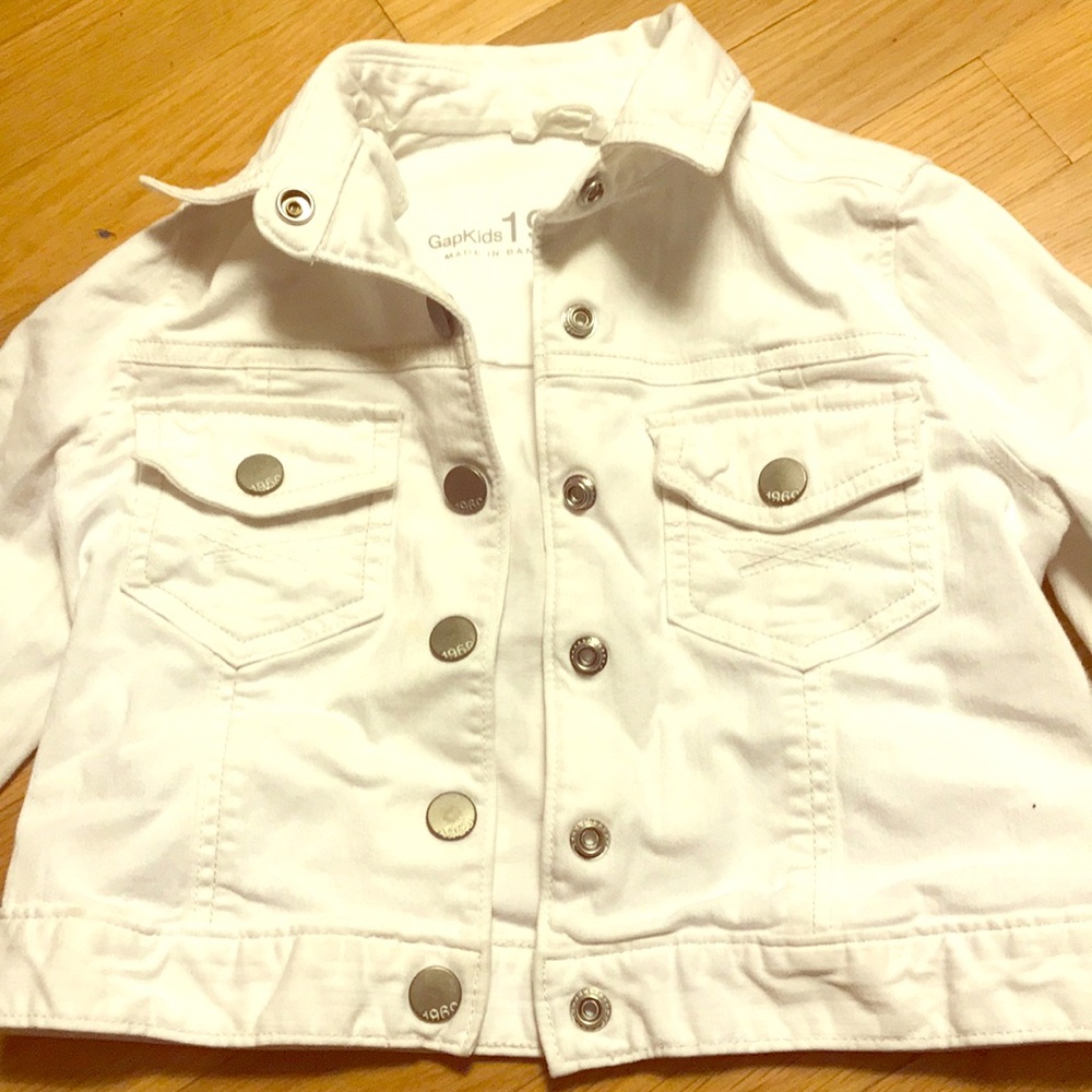 GAP kids white jean jacket